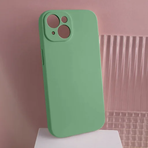 Szilárd szilikon tok iPhone 11-hez világoszöld - 8