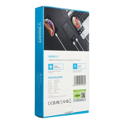 VEGER powerbank 10 000 mAh L11 (W1087) fekete - 19