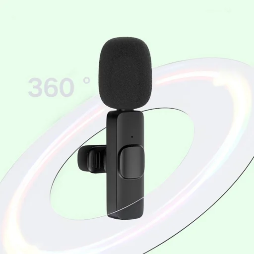 Vezeték nélküli lavalier mikrofon Lightning dupla (2 darabos szett) K1 fekete - 2