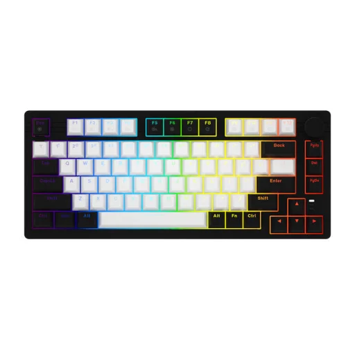 Dareu EK75 Vezetékes Billentyűzet Rainbow kapcsolókkal (fehér-fekete) - 1