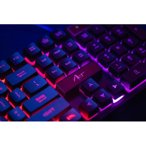 ART vezetékes billentyűzet USB A QWERTY világítással + vezetékes egér USB A világítással AK-50 fekete - 5