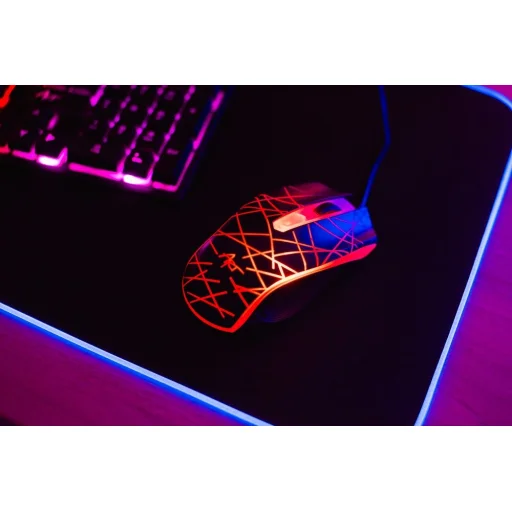 ART vezetékes billentyűzet USB A QWERTY világítással + vezetékes egér USB A világítással AK-50 fekete - 6