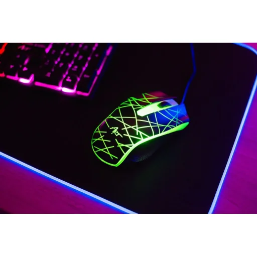 ART vezetékes billentyűzet USB A QWERTY világítással + vezetékes egér USB A világítással AK-50 fekete - 9