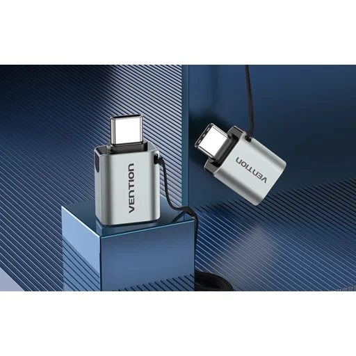 USB-C M - USB 3.0 F OTG Adapter Vention (Szürke), Átalakító kábel, adapter - 2