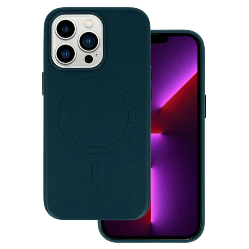 iPhone 13 Pro MagSafe Leather bőr telefontok sötétkék - 1