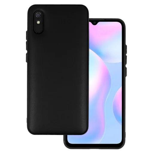 Bőr 3D tok Xiaomi Redmi 9A design 1 fekete tok - 1
