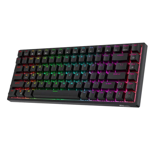 Vezeték nélküli mechanikus billentyűzet Royal Kludge RK84 RGB, Brown kapcsoló (fekete) - 2