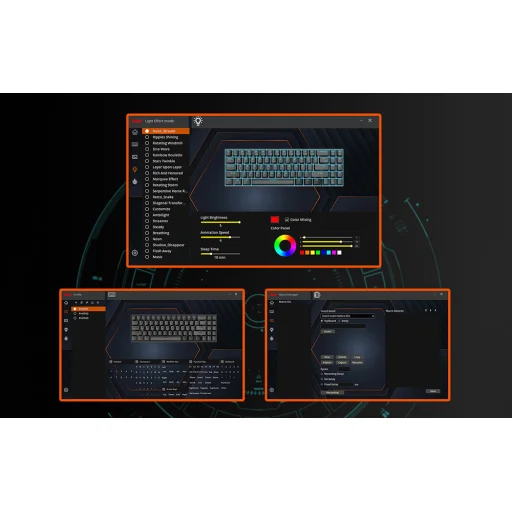 Vezeték nélküli mechanikus billentyűzet Royal Kludge RK84 RGB, Brown kapcsoló (fekete) - 8