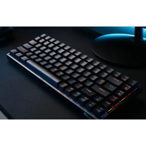 Vezeték nélküli mechanikus billentyűzet Royal Kludge RK84 RGB, Brown kapcsoló (fekete) - 11