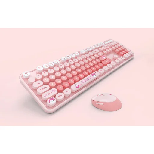 MOFII Sweet New 2.4G Vezeték nélküli Billentyűzet + Egér Szett (Rózsaszín) - 3