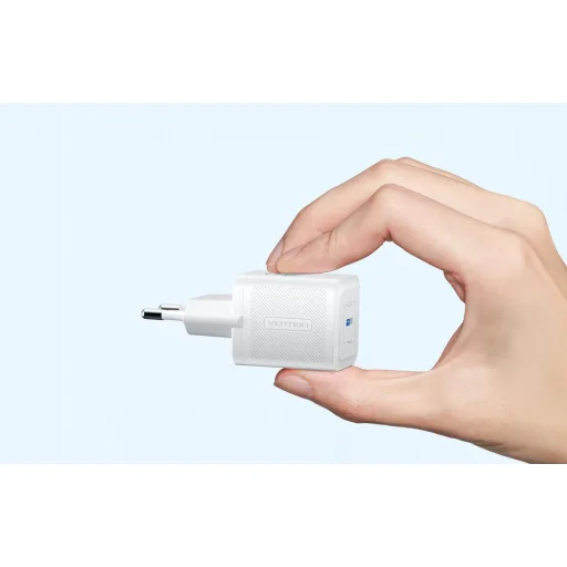 Hálózati töltő, Vention, FEPW0-EU, USB-C, 20W, GaN (fehér) - 4