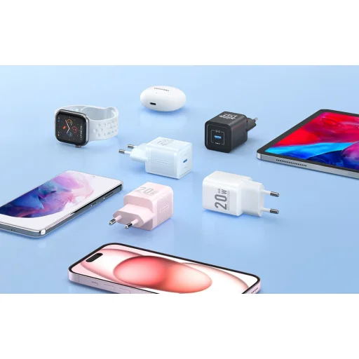 Hálózati töltő, Vention, FEPW0-EU, USB-C, 20W, GaN (fehér) - 5