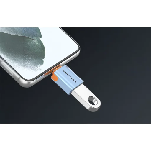 USB 3.1 C M - USB F OTG Adapter zsinórral Vention (Szürke) - 3
