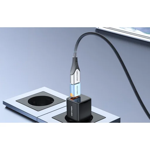 USB 3.1 C M - USB F OTG Adapter zsinórral Vention (Szürke) - 6