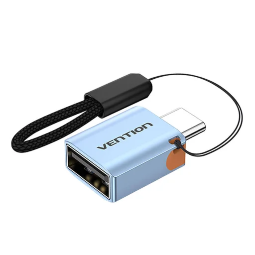 USB 3.1 C M - USB F OTG Adapter zsinórral Vention (Szürke) - 1