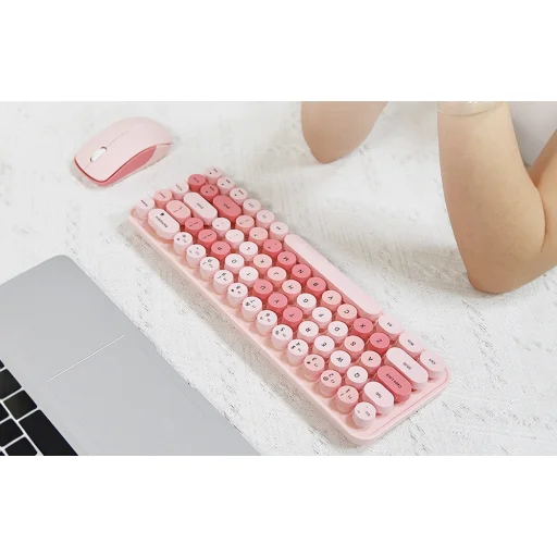 MOFII Vezeték nélküli Billentyűzet+Egér iBean Pro Új 2.4G (Rózsaszín) - 5
