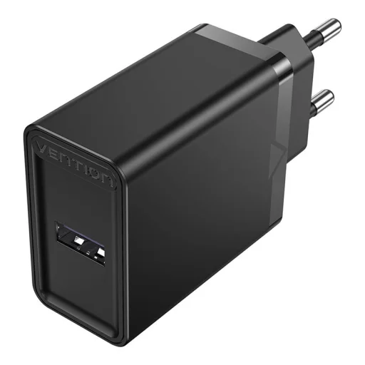 Fali töltő Vention FACB0-EU 1-portos USB (22.5W) Fekete - 1