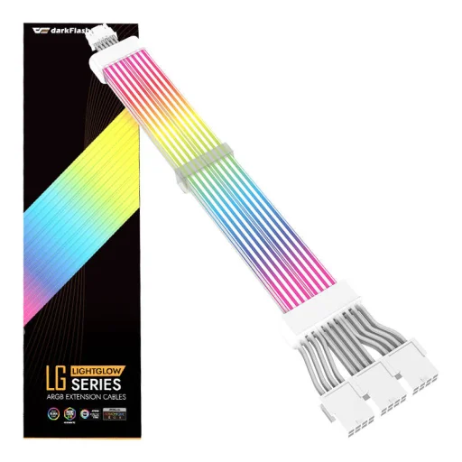Darkflash LG04 grafikus kártya tápkábel, ARGB, 12 PIN4 (fehér) - 3