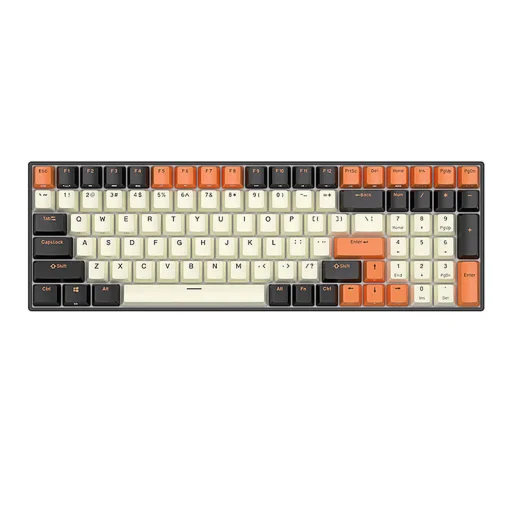 Royal Kludge RK100 RGB mechanikus billentyűzet, barna kapcsoló (fekete-narancs) - 1