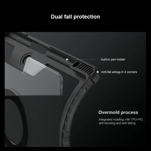 Nillkin Bumper Link Billentyűzetes Fliptok (Háttérvilágításos Verzió) iPad Pro 13 2024 Fekete ANGOL EN nyelv - 6