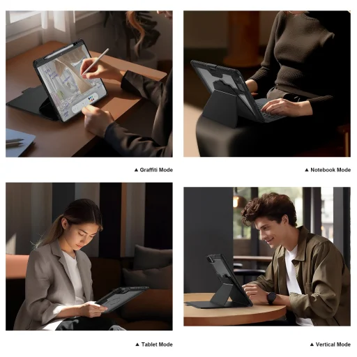 Nillkin Bumper Link Billentyűzetes Fliptok (Háttérvilágításos Verzió) iPad Pro 13 2024 Fekete ANGOL EN nyelv - 9