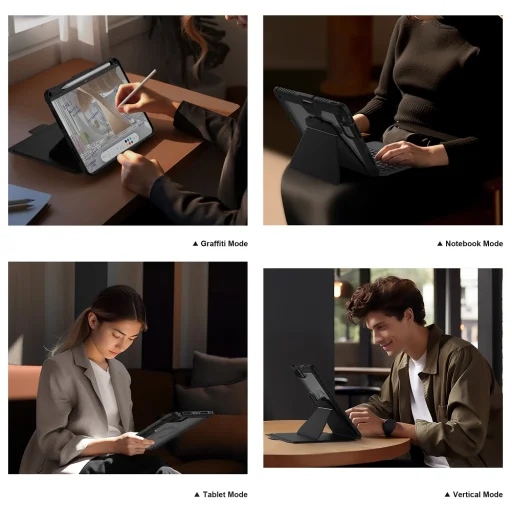 Nillkin Bumper Link billentyűzetes tok (háttérvilágításos verzió) iPad Pro 11 2024 fekete tok ANGOL nyelvű EN - 9