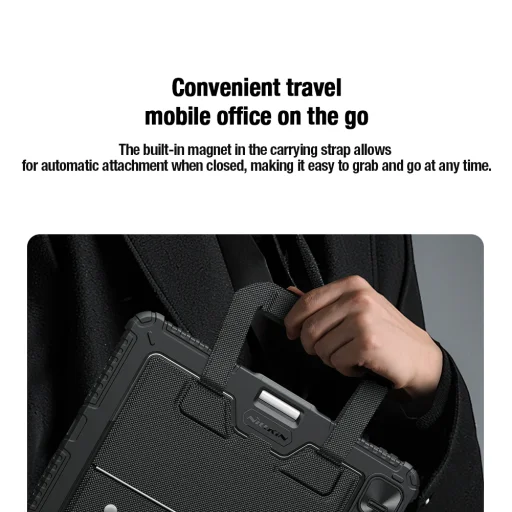  iPad Pro 11 2024 fekete Nillkin Bumper GO Keyboard fliptok (háttérvilágításos változat) angol nyelvű - 6