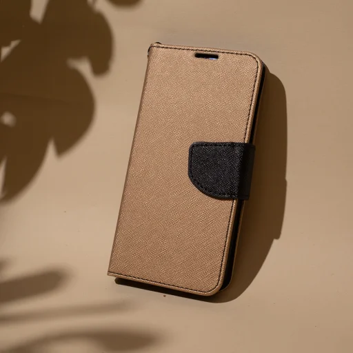 iPhone 15 Plus Fancy fliptok arany-fekete - 9