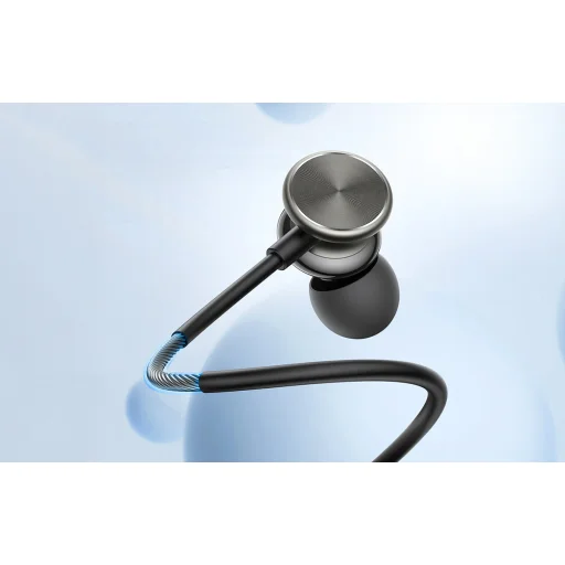 Joyroom vezetékes fülhallgató, fülbe dugható fejhallgató távirányítóval és mikrofonnal, 3,5 mm-es jack csatlakozóval, ezüst színben (JR-EW03) - 7