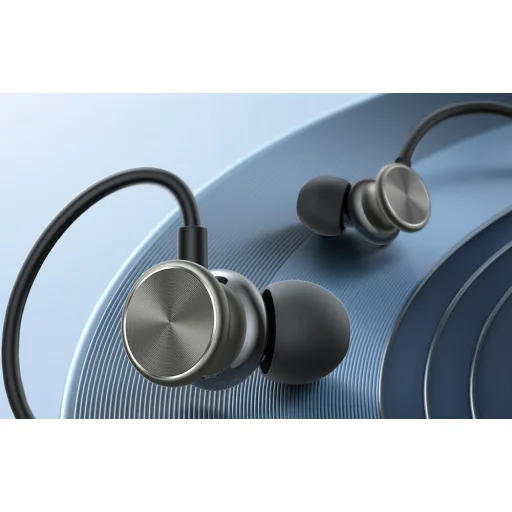 Joyroom vezetékes fülhallgató, fülbe dugható fejhallgató távirányítóval és mikrofonnal, 3,5 mm-es jack csatlakozóval, ezüst színben (JR-EW03) - 3