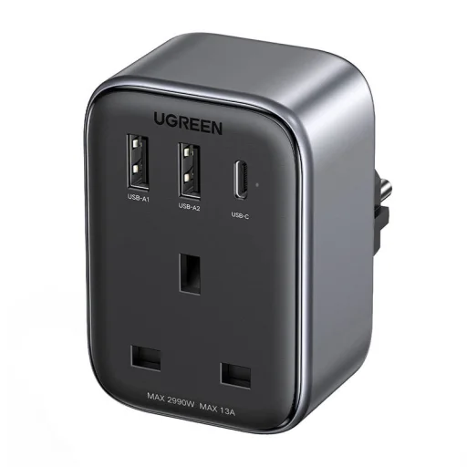 UGREEN CD314 utazó adapter UK-EU 2xUSB-A, 1xUSB-C - 2