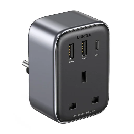 UGREEN CD314 utazó adapter UK-EU 2xUSB-A, 1xUSB-C - 3