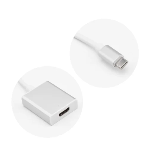 HDMI (női) - USB Type C 3.1 (férfi) átalakító kábel, Plug & Play, 4K - 2