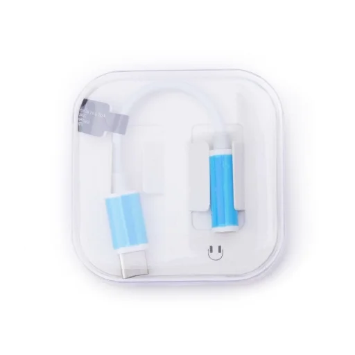 Fehér AUX Type C (férfi) - Jack 3,5 mm (női) adapter - 2