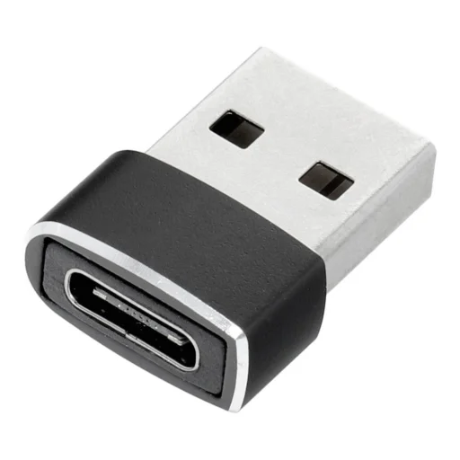 USB-C (női) - USB-A (férfi) átalakító fekete - 1