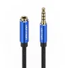 Audio Kábel TRRS 3.5mm Férfi - 3.5mm Női Vention BHCLG 1,5m Kék thumbnail