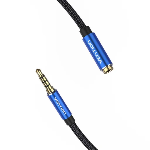 Audio Kábel TRRS 3.5mm Férfi - 3.5mm Női Vention BHCLG 1,5m Kék - 3