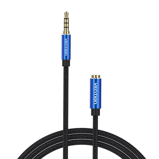 Audio Kábel TRRS 3.5mm Férfi - 3.5mm Női Vention BHCLG 1,5m Kék - 1