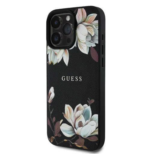  iPhone 16 Pro Max fekete Guess PU Grained Magnolia MagSafe tok - 2