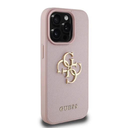 Guess PU Grained 4G Metal Logo iPhone 15 Pro Max tok Pink - 4