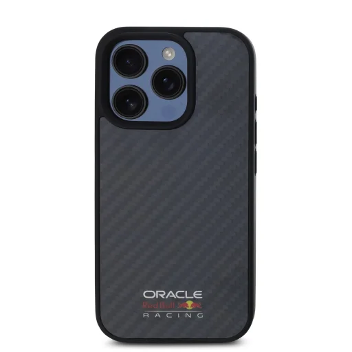 Red Bull Carbon Shiny Logo MagSafe tok iPhone 16 Pro Max Fekete tok - 3