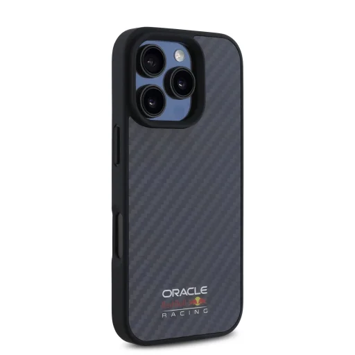 Red Bull Carbon Shiny Logo MagSafe tok iPhone 16 Pro Max Fekete tok - 4