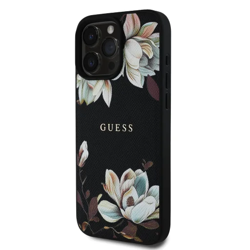  iPhone 16 Pro fekete Guess PU Grained Magnolia MagSafe tok - 2