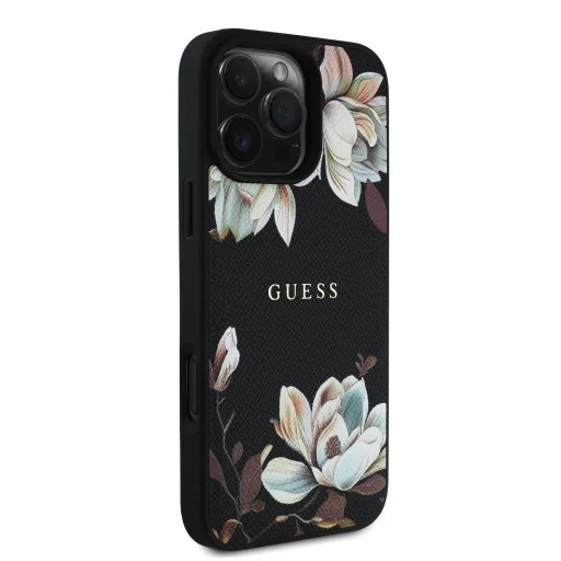  iPhone 16 Pro fekete Guess PU Grained Magnolia MagSafe tok - 4