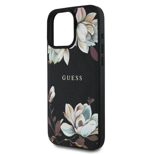  iPhone 16 Pro fekete Guess PU Grained Magnolia MagSafe tok - 5