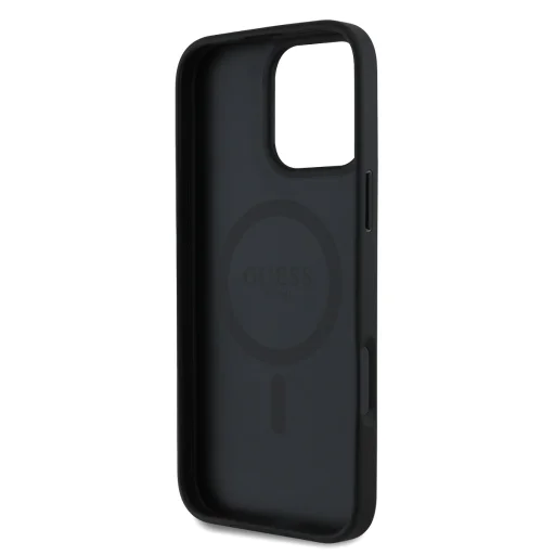  iPhone 16 Pro fekete Guess PU Grained Magnolia MagSafe tok - 6
