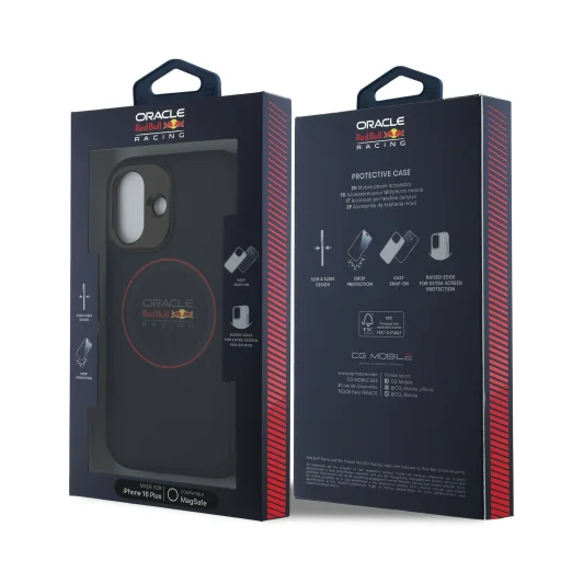 Red Bull PU bőr Piros Gyűrű MagSafe tok iPhone 16 Plus-hoz Navy - 7