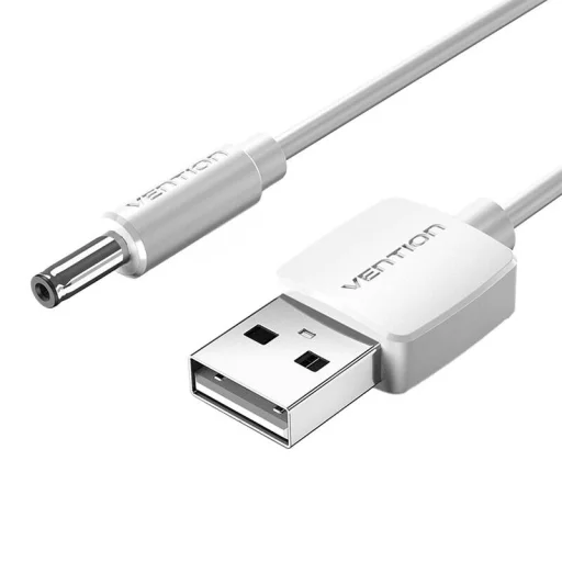 USB 2.0 - DC 3,5mm tápkábel 5V Vention CEXWF 1m (fehér) - 1