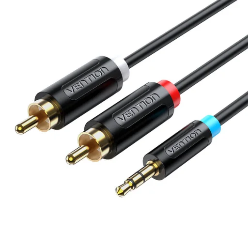 Audio kábel 3.5mm - 2x RCA Vention BCLBI 3m Fekete, - 1