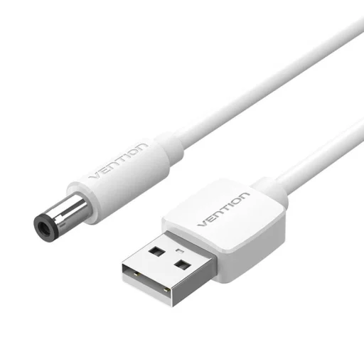 USB 2.0 - DC 5,5 mm tápkábel Vention CEYWD 0,5m (fehér) - 3